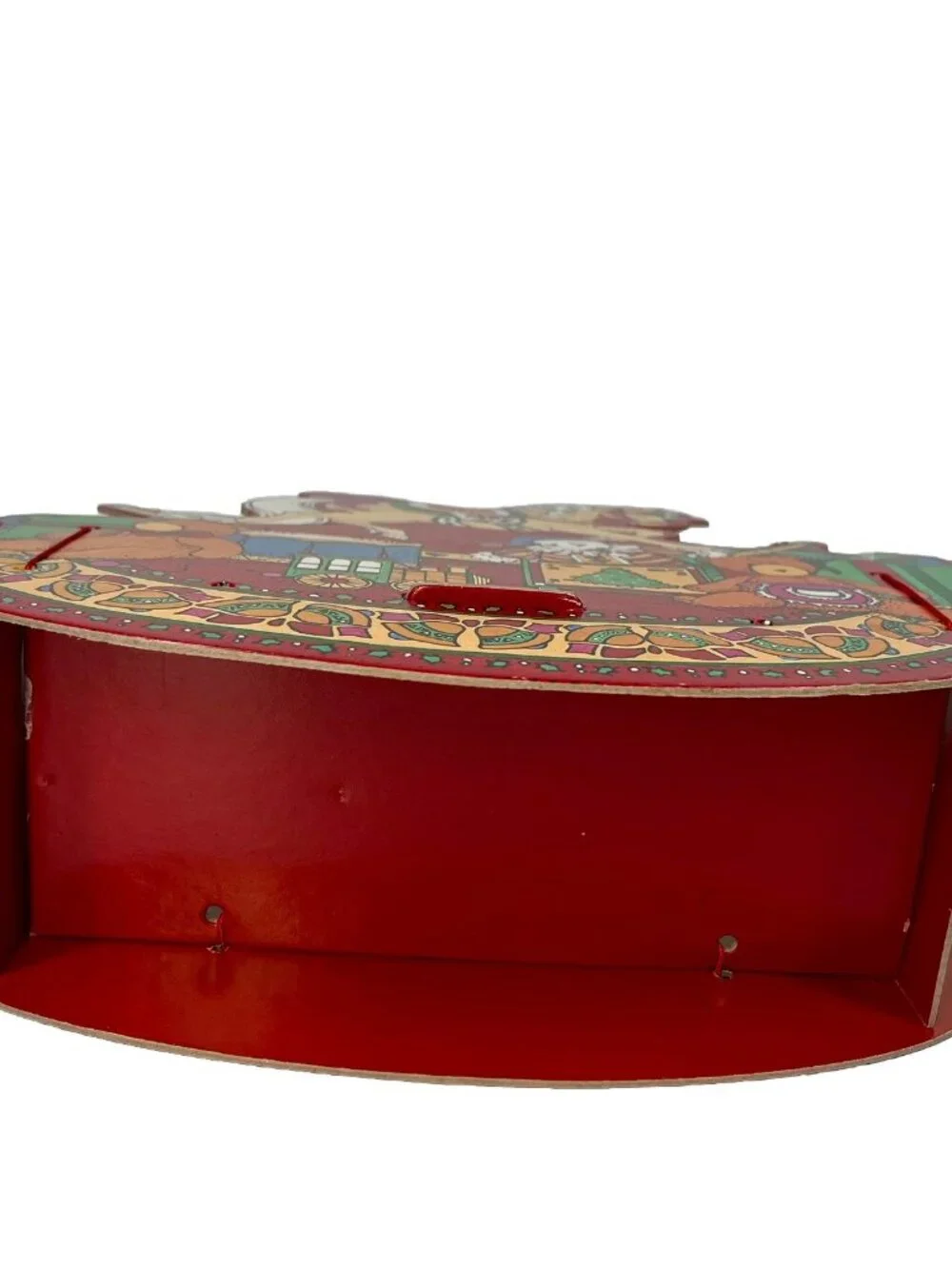 Vintage 1988 ENESCO Christmas Rocking Horse Storage Candy Box Cardboard 10x9”